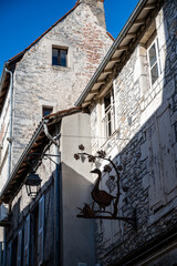Souillac small market town in Lot department in France, on river Dordogne in agricultural region known for its walnuts, strawberries, houses and streets