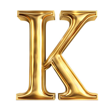 3d gold letter K
