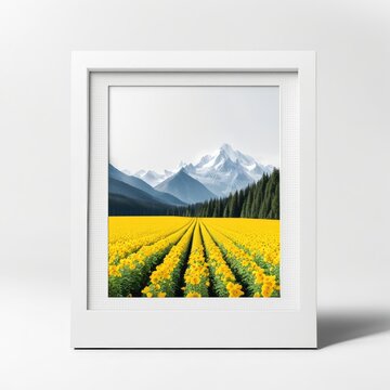 white polaroit frame mockup isolated on white background