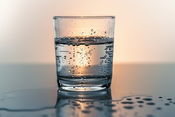 Glass of Sparkling Water with Droplets