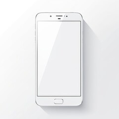 White screen smartphone mockup isolated on a white background.