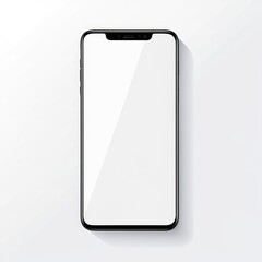 White screen smartphone mockup isolated on a white background.