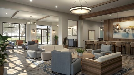  Sleek and stylish furnishings are arranged to optimize comfort and functionality, while thoughtful decor elements add warmth and personality to the space