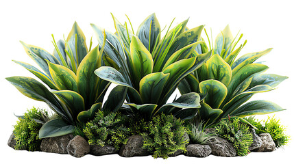 Obraz premium Artificial intelligence technology creates a realistic 3D rendering of a green plant.