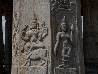 Lord Yoga Narasimha Temple and Kalyani Big Pond at Melkote. India.