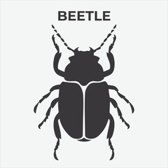 A Distinctive Beetle Silhouette for Multi-Format Design Projects. Vector Illustration