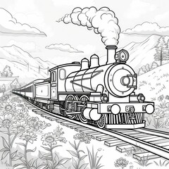 train coloring book
