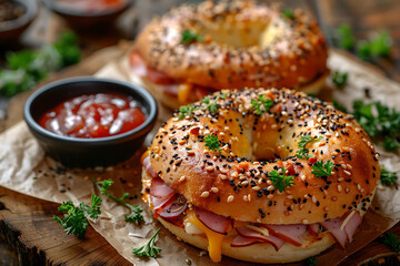 bagel with cream cheese and chives