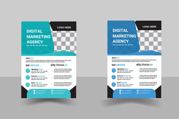 a bundle of 2 templates of different colors, a4 flyer template,Corporate business flyer template design set with red and white, abstract business flyer,creative flyer as well as editable design.
