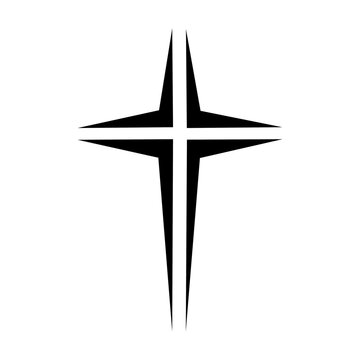 recommend clip art: Christian cross icon. Abstract black line of the Christian cross. Vector illustration