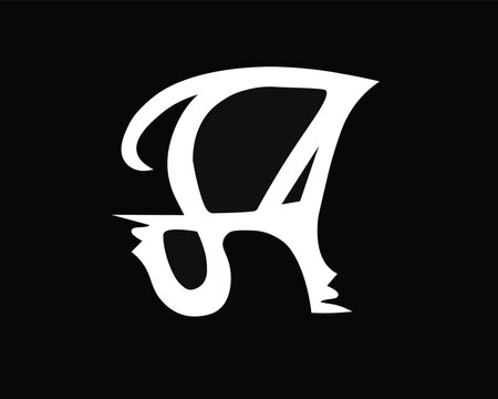 as,sa logo monogram vector abstract  alphabet font silhouette of a tiger