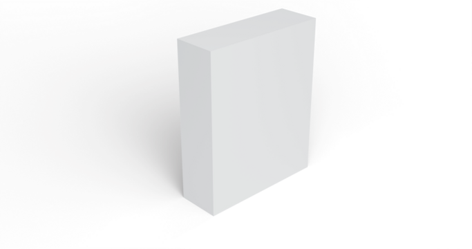 blank white box with transparent background and shadows