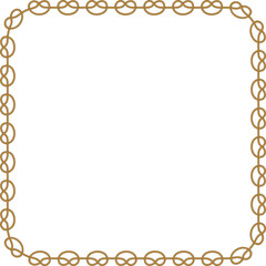 Obraz premium Square rope frame isolated on white background. Twisted cord.