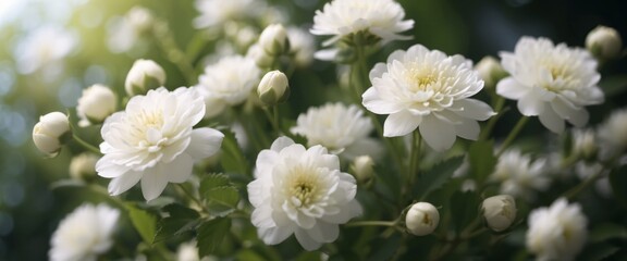 Fototapeta premium Decorative white flowers Beautiful nature background.