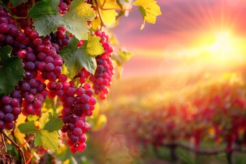 Grapes hanging vine bunch