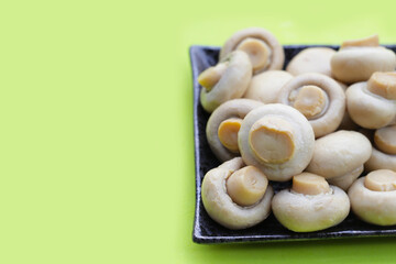 Champignon mushrooms in brine. Canned champignon mushrooms whole
