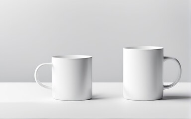 Obraz premium white glass mug mockup on white background