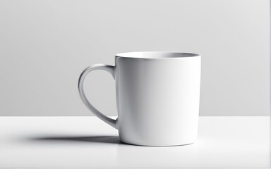Obraz premium white glass mug mockup on white background