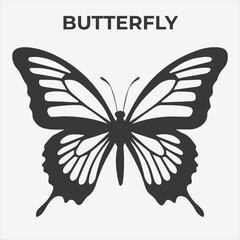 A Clear and Bold Butterfly Silhouette for Versatile Applications. Vector Illustration