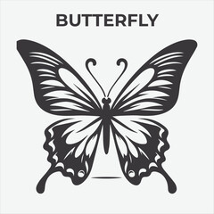 A Clear and Bold Butterfly Silhouette for Versatile Applications. Vector Illustration