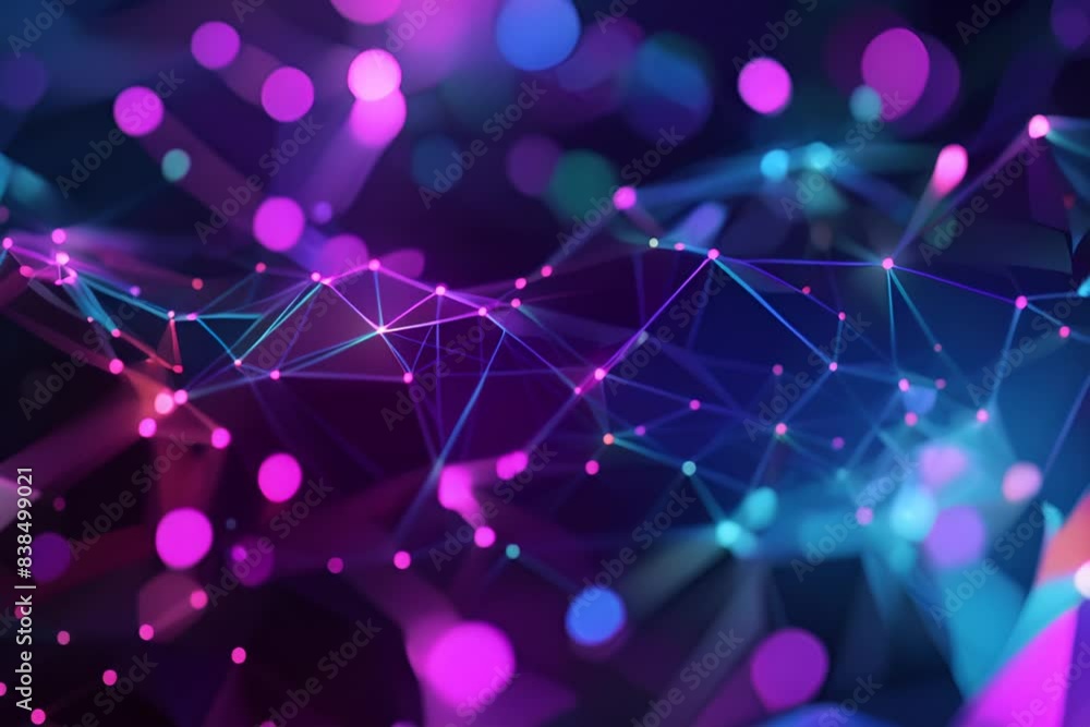 Poster mesmerizing network of glowing lines and points on a dark backdrop. embodying intricate and intercon
