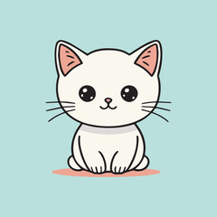 cat sitting logo. Home pet clinic icon