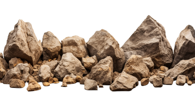 A pile of isolated stones on a transparent background.
 - Powered by Adobe