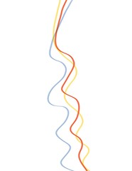 Multicolored hand drawn wavy lines on a white background
