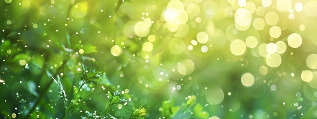 Fototapeta premium A soft light green background with bokeh lights, perfect for creating an ecofriendly or nature-inspired design