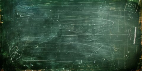 Green Chalkboard With White Chalk Marks background