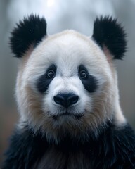 Fototapeta premium Close-Up Portrait of a Giant Panda in a Natural Habitat. Generative AI
