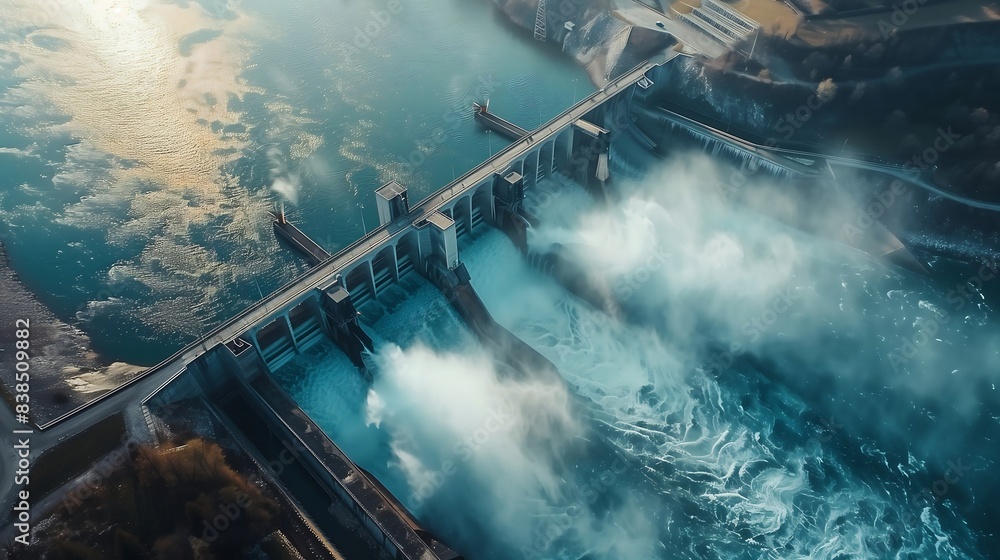 Wall mural hydroelectric power station