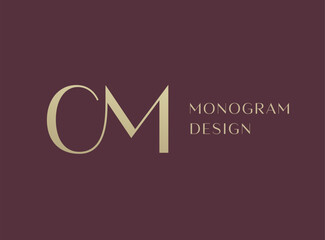 CM letter logo icon design. Classic style luxury initials monogram.