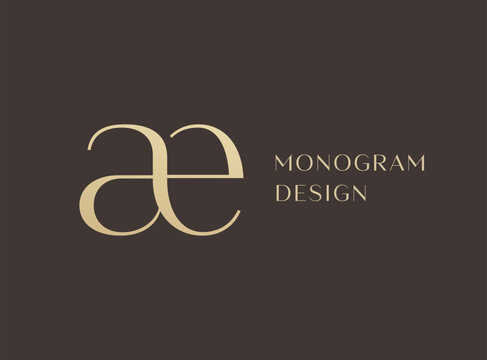 AE letter logo icon design. Classic style luxury initials monogram.