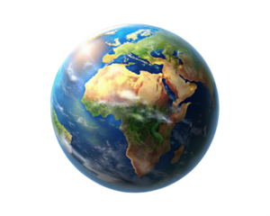 Realistic Planet Isolated on Transparent Background - High Quality Stock Photo