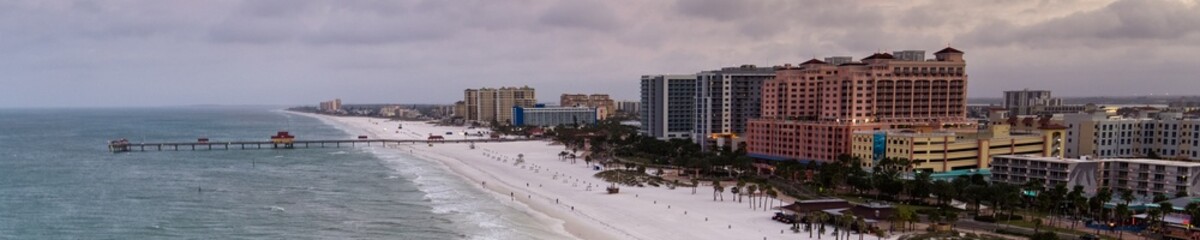 Stunning 4K Aerial image: Waves Crashing on Clearwater Beach, Florida - White Sand Beach