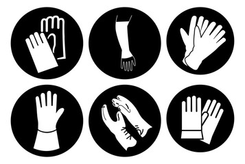 Fototapeta premium Hand Protection Set Symbol Sign, Vector Illustration, Isolate On White Background Label .EPS10