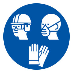 PPE Required Symbol Sign ,Vector Illustration, Isolate On White Background Label. EPS10