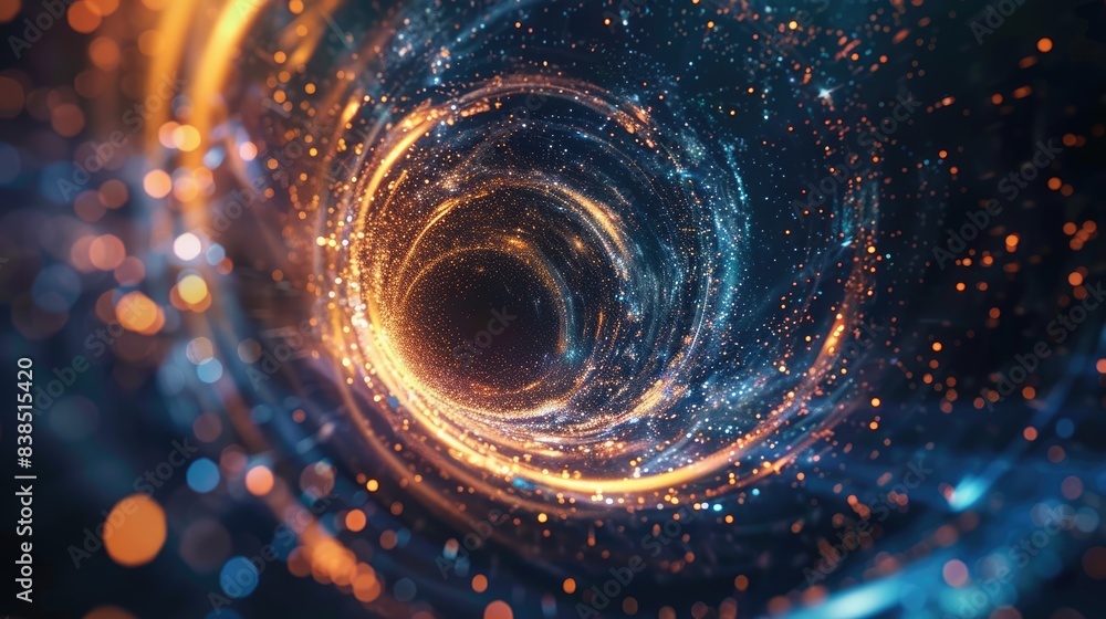 Poster digital burst. abstract spacescape with magic explosion star and light trails