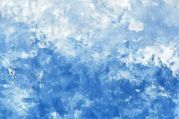 Fototapeta premium Cool Grunge Background. Classic Winter Sky with Water Brush Strokes in Blue and White