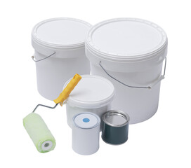 Professional painting equipment isolated on white background © stokkete