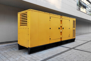 Stationary diesel electric generator high power in outdoor