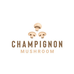 champignon mushroom logo illustration suitable for vegetable shops and plantations