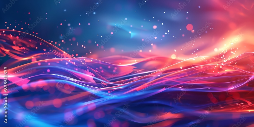 Poster a colorful abstract background with waves and bubbles