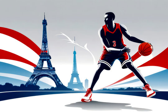 running paris sport olympic 2024 ceremony, water color commencement