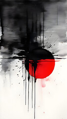red and black paint dripping