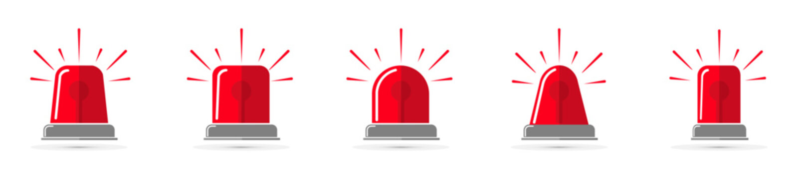 Red siren vector. Emergency siren in flat style. Police fire alarm vector illustration