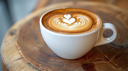 A simple yet inviting image of hot coffee in a white cup