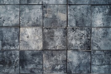 Fototapeta premium A wall with gray ceramic tiles without any pattern in the background