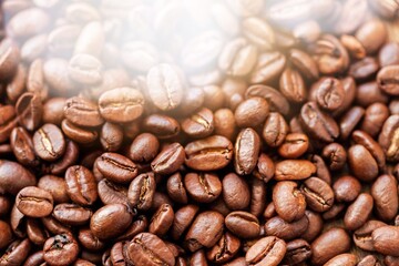 Tasty aroma roasted coffee beans